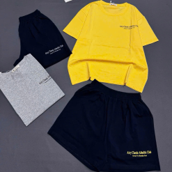 Đồ Bộ Nữ Áo Cổ Tròn Tay Ngắn Quần Đùi Vải Cotton Mịn Mát Size 45-62kg - DBOR0003