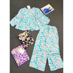 Đồ Bộ Nữ Áo Babydoll Tay Dài Quần Dài Họa Tiết Sang Trọng Vải Tole Mịn Mát Size 45-62kg - DBOR0006