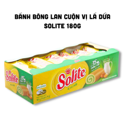 Bánh Bông Lan Cuộn Solite Vị Lá Dứa Hộp Giấy 180g - 8934680043656