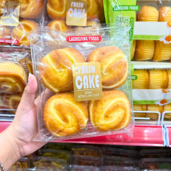 Bánh Bông Lan Tươi Laobeijing Foods Vị Bơ Sữa Khay 4 Cái 183g - 6944876401827