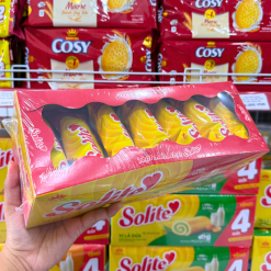 Bánh Bông Lan Cuộn Solite Vị Dâu Hộp Giấy Lớn 396g - 8934680042895