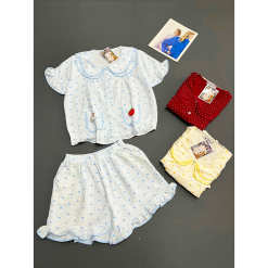 Đồ Bộ Nữ Áo Cổ Sen Tay Ngắn Quần Đùi Họa Tiết Chấm Bi Vải Cotton Hàn Mịn Mát Size 45-62kg - DBOR0007