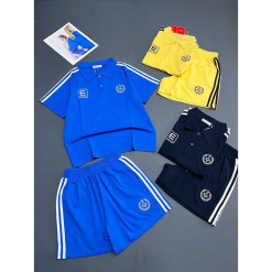 Đồ Bộ Nữ Áo Thun Có Cổ Tay Ngắn Quần Đùi Sọc Thể Thao Năng Động Size 45-62kg - DBOR0008