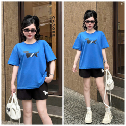 Đồ Bộ Nữ Áo Thun Cổ Tròn Tay Ngắn Quần Đùi Thể Thao Năng Động Vải Cotton Thoáng Mát Size 45-62kg - DBOR0012