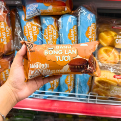 Lốc 10 Cái Bánh Bông Lan Tươi Trứng Sữa Kim Nguyên Vị Socola 60g - Bịch Nâu - 8938550176178LOC