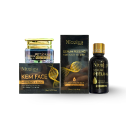 Combo Tái Sinh Nicolas - Serum Peeling 30ml & Kem Face Men Tảo Xanh Collagen 5g Chính Hãng - 8938549741158SET