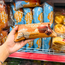 1 Thùng Bánh Bông Lan Tươi Trứng Sữa Kim Nguyên Vị Socola (60g x 10 Lốc x 10 Gói) - Bịch Nâu - 8938550176178THUNG