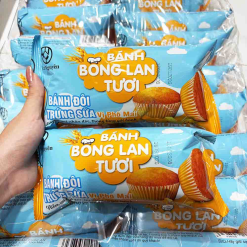 1 Thùng Bánh Bông Lan Tươi Trứng Sữa Kim Nguyên Vị Phô Mai (60g x 10 Lốc x 10 Gói) - Bịch Xanh Dương - 8938550176048THUNG