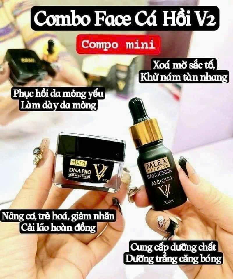 Combo Ԁưỡng da Face Cá Hồi DNA Pro V2 Mini + Serum Bakuchiol Amploule V2 Mini Meea Origin Combo Ԁưỡng da Face Cá Hồi DNA Pro V2 Mini + Serum Bakuchiol Amploule V2 Mini Meea Origin