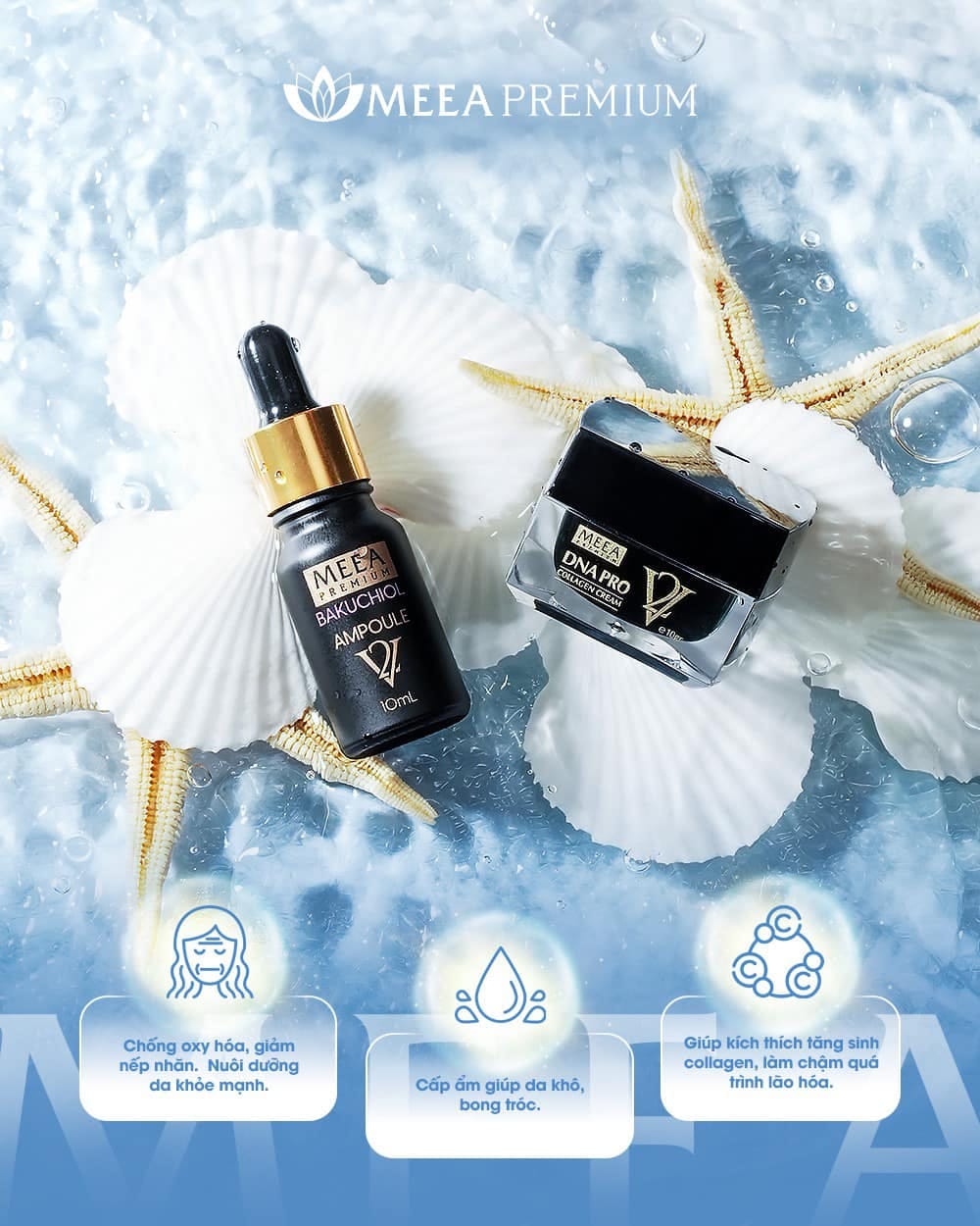 Combo Ԁưỡng da Face Cá Hồi DNA Pro V2 Mini + Serum Bakuchiol Amploule V2 Mini Meea Origin Combo Ԁưỡng da Face Cá Hồi DNA Pro V2 Mini + Serum Bakuchiol Amploule V2 Mini Meea Origin