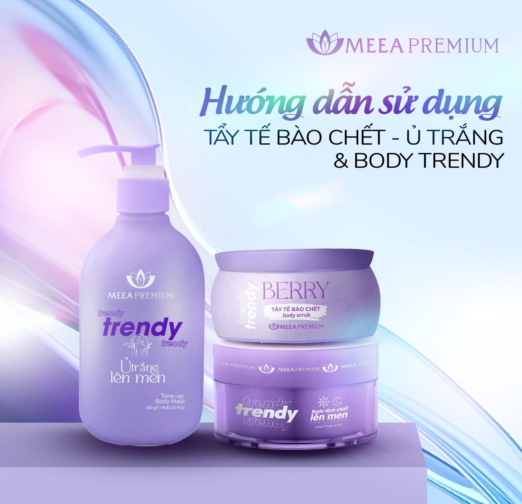 Combo Ԁưỡпɡ Trắng BоԀу Trendy Meea Premium Organic Nhất dáng nhì da trắng xinh cùng combo dưỡng trăng nhà Mee
