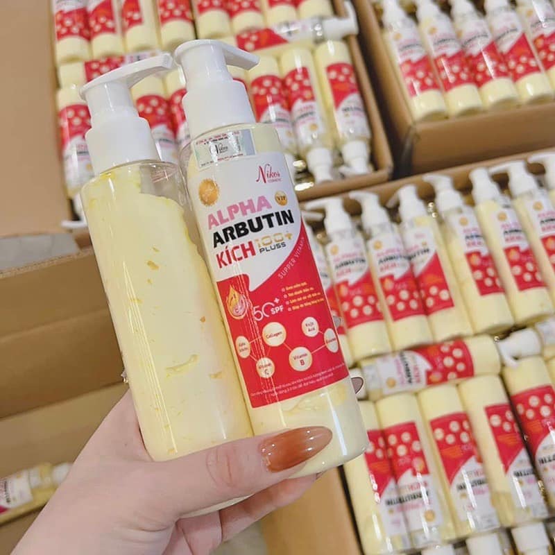 Kích Trắng 100+ Pluss Alpha Arbutin Nikos Beauty Kích Trắng 100+ Pluss Alpha Arbutin Nikos Beauty