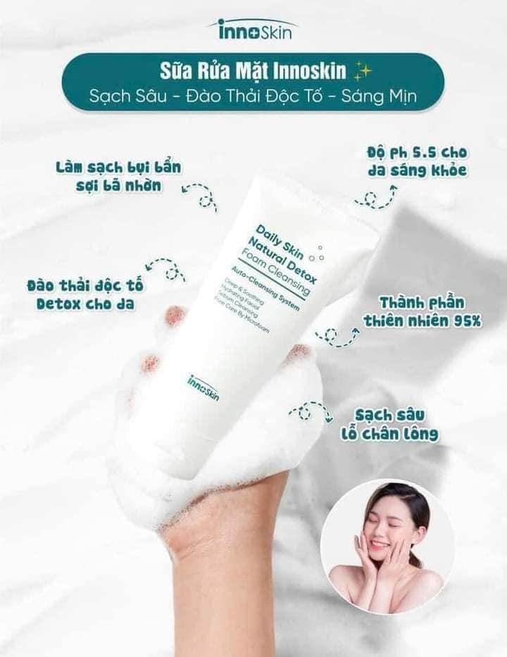 Tươi mới cả ngày với Rửa Mặt Daily Skin Natural Detox InnoSkin Foam Cleansing Tươi mới cả ngày với Rửa Mặt Daily Skin Natural Detox InnoSkin Foam Cleansing
