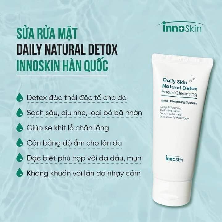 Tươi mới cả ngày với Rửa Mặt Daily Skin Natural Detox InnoSkin Foam Cleansing Tươi mới cả ngày với Rửa Mặt Daily Skin Natural Detox InnoSkin Foam Cleansing