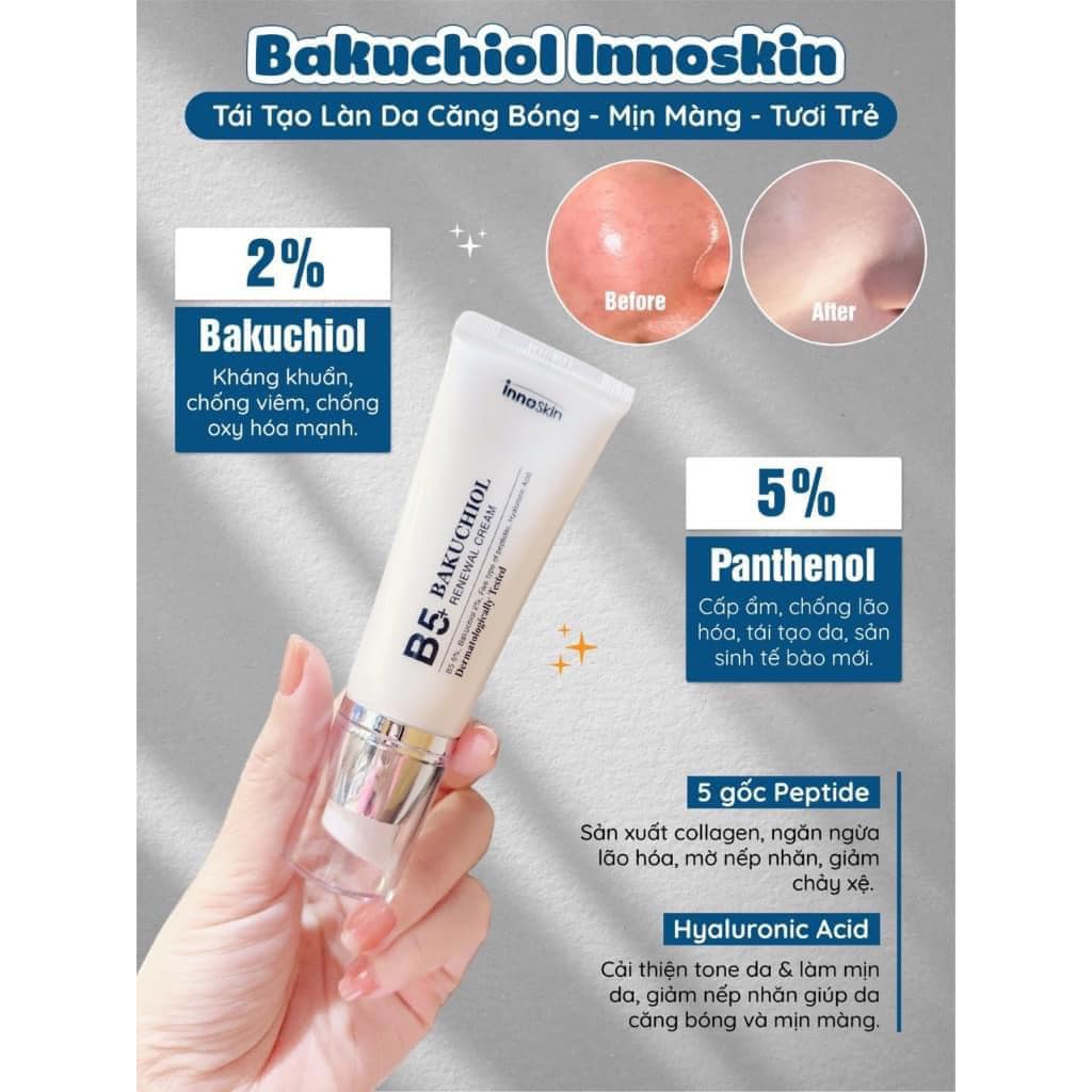 Kem Dưỡng Cấp Ẩm Và Tái Tạo Da B5 + Bakuchiol Cream Innoskin 40ml Kem Dưỡng Cấp Ẩm Và Tái Tạo Da B5 + Bakuchiol Cream Innoskin 40ml