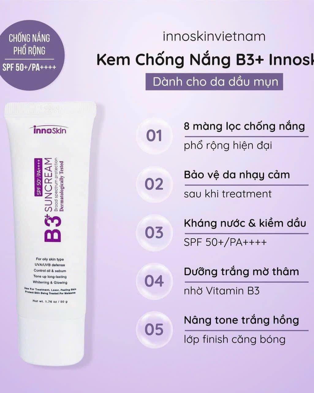 B3 innoskin tím: bản nâng cấp 8 màng lọc cho da thiên dầu, bã nhờn nâng tone da siêu đẹp B3 innoskin tím: bản nâng cấp 8 màng lọc cho da thiên dầu, bã nhờn nâng tone da siêu đẹp