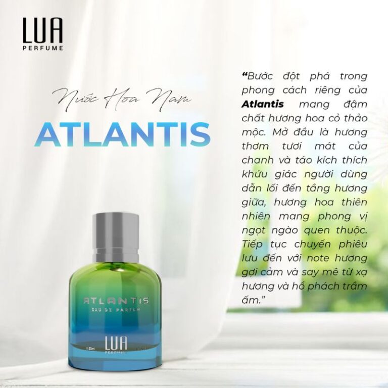 Nước hoa Lua Atlantis 50ml là chai nước hoa unisex cả nam và nữ đều dùng được Nước hoa Lua Atlantis 50ml là chai nước hoa unisex cả nam và nữ đều dùng được