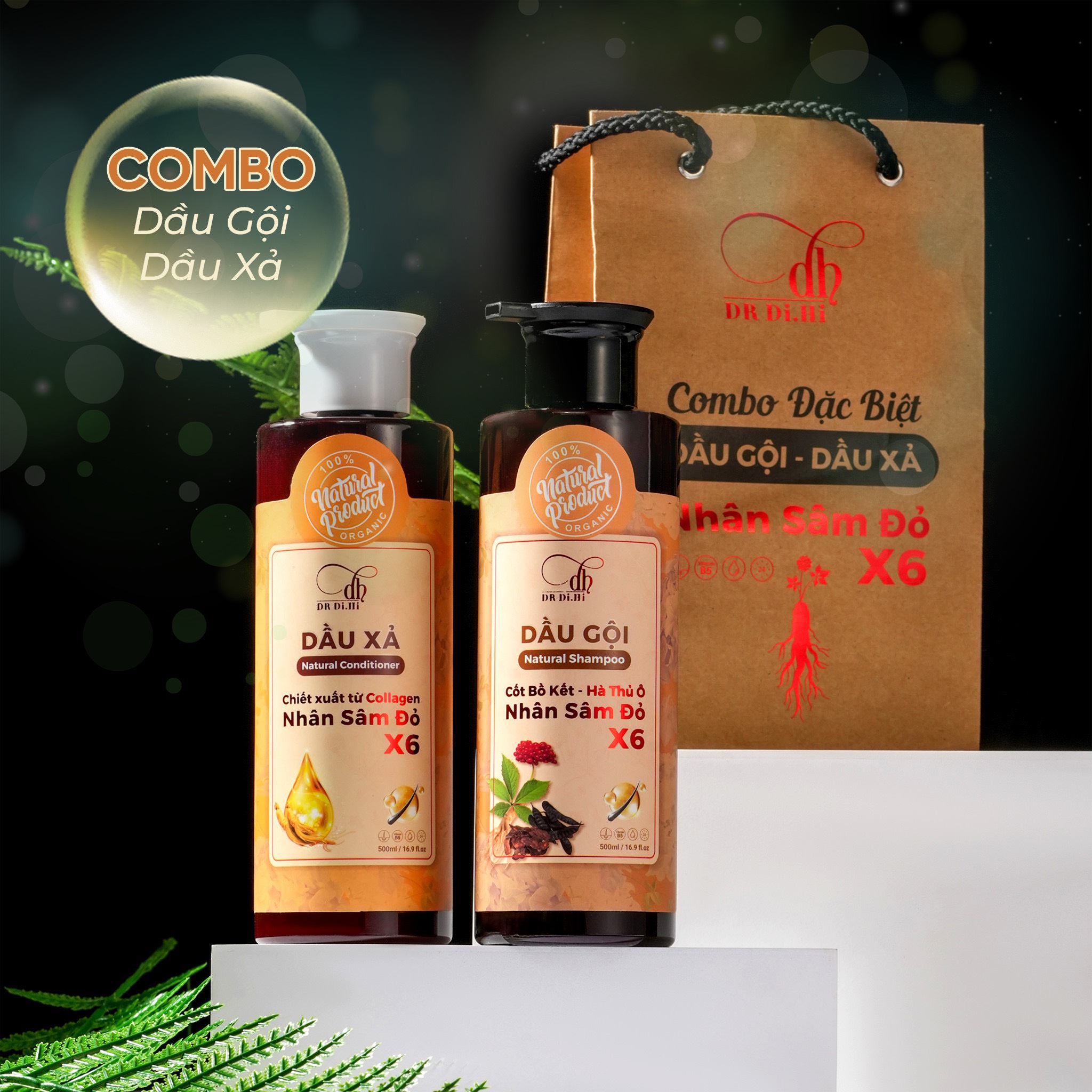 Cảm nhận khác biệt tóc đẹp tự nhiên với cốt gội bồ kết Nhân Sâm Đỏ 100% Thiên Sâm