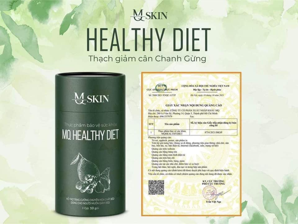 Thạch Giảm Cân Chanh Gừng MQ Skin Healthy Diet là sản phẩm 100% từ thiên nhiên, với những thành phần chanh và gừng Thạch Giảm Cân Chanh Gừng MQ Skin Healthy Diet là sản phẩm 100% từ thiên nhiên, với những thành phần chanh và gừng