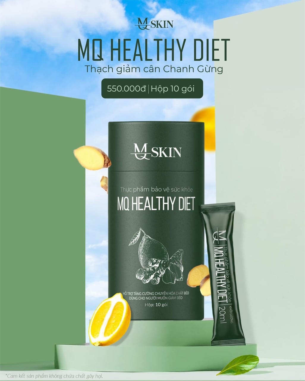 Thạch Giảm Cân Chanh Gừng MQ Skin Healthy Diet là sản phẩm 100% từ thiên nhiên, với những thành phần chanh và gừng Thạch Giảm Cân Chanh Gừng MQ Skin Healthy Diet là sản phẩm 100% từ thiên nhiên, với những thành phần chanh và gừng