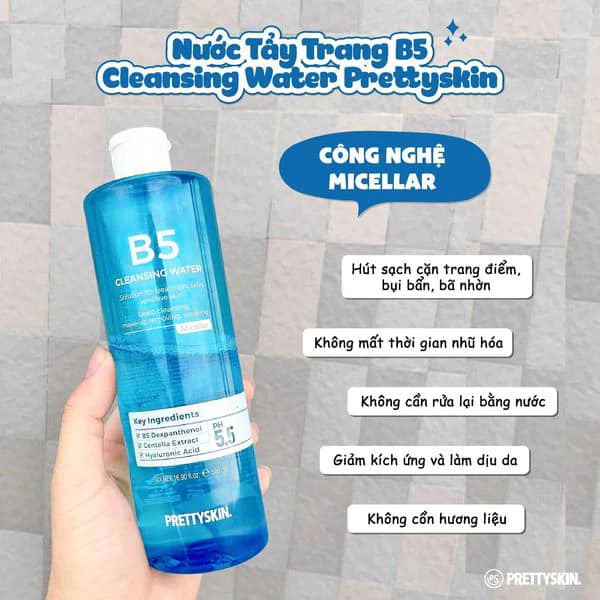 Nước Tẩy Trang B5 PrettySkin 500ml lười mà vẫn sạch vẫn đẹp nha Nước Tẩy Trang B5 PrettySkin 500ml lười mà vẫn sạch vẫn đẹp nha