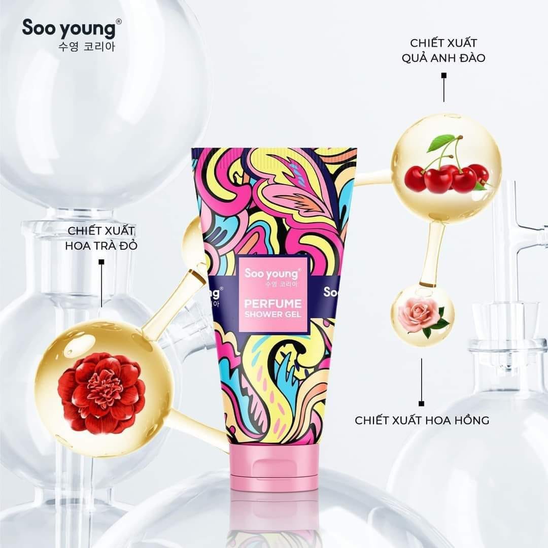 Sữa Tắm Hương Nước Hoa Soo Young Màu Hồng Chính Hãng Sữa Tắm Hương Nước Hoa Soo Young Màu Hồng Chính Hãng