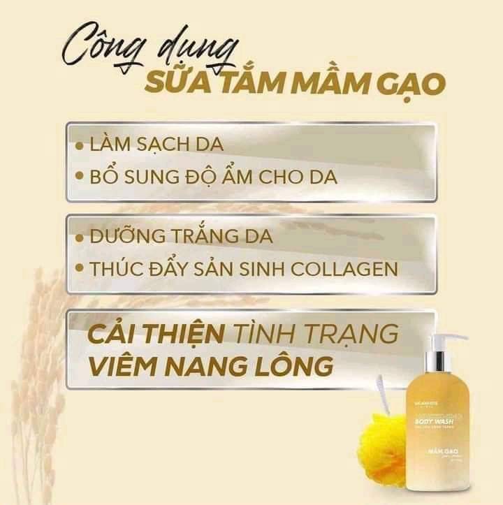 Sữa Tắm Xông Trắng Sica White Mầm Gạo Lên Men Sữa Tắm Xông Trắng Sica White Mầm Gạo Lên Men