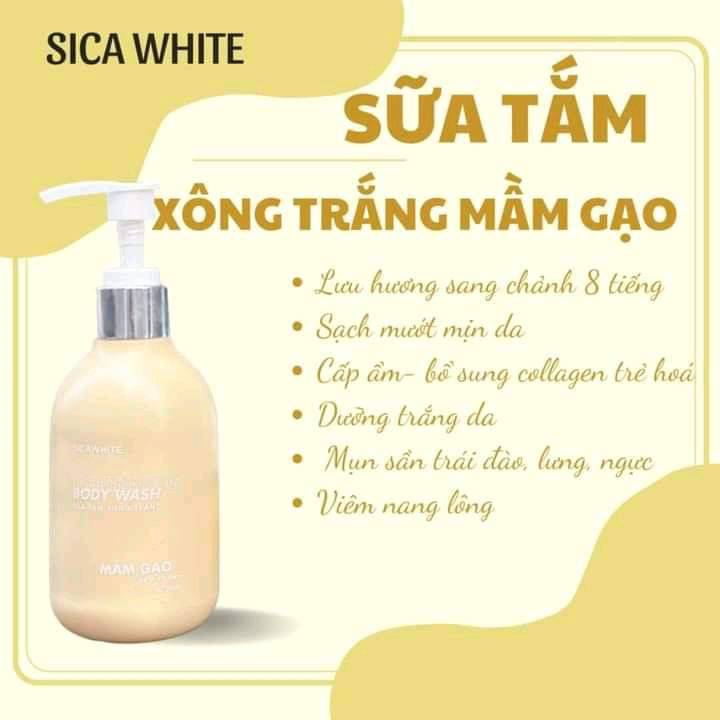 Sữa Tắm Xông Trắng Sica White Mầm Gạo Lên Men Sữa Tắm Xông Trắng Sica White Mầm Gạo Lên Men