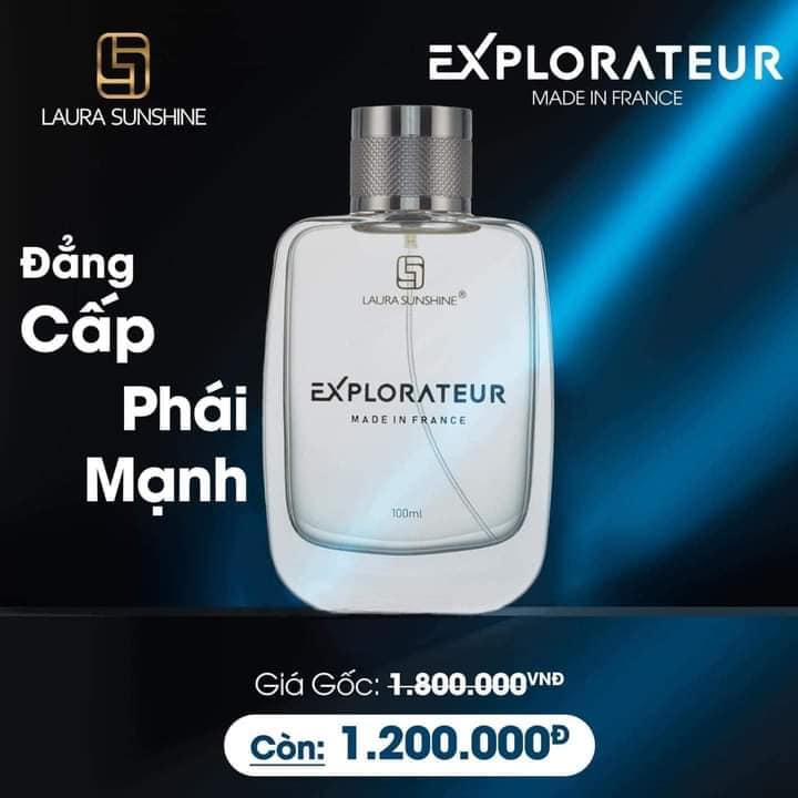 Nước Hoa Nam Laura Sunshine Explorateur 100ml mùi hương sang trọng dành cho đàn ông sang trọng Nước Hoa Nam Laura Sunshine Explorateur 100ml mùi hương sang trọng dành cho đàn ông sang trọng