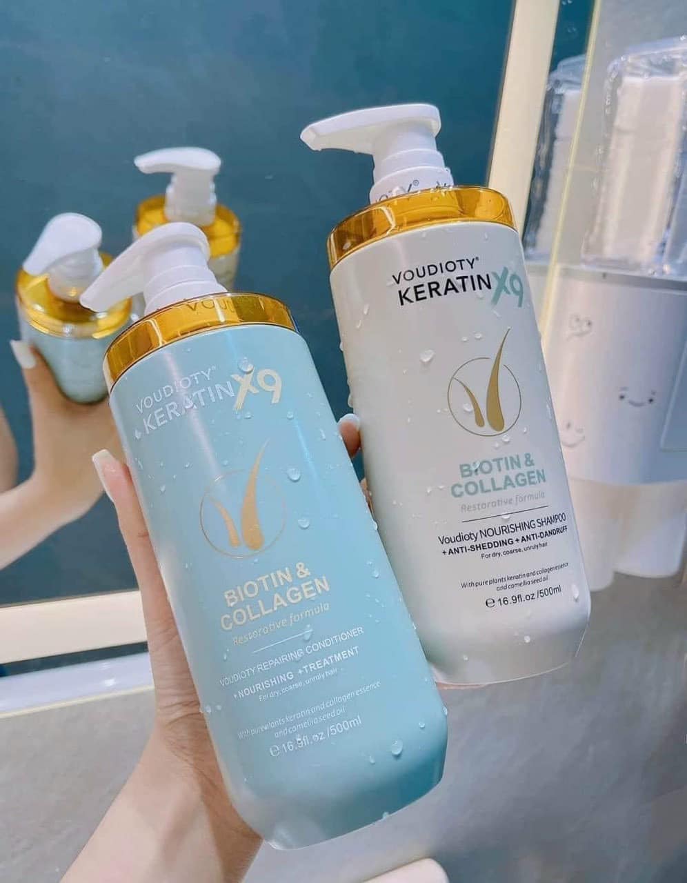 Combo Gội Xả Biotin Collagen Voudioty Keratin x9 500ml Combo Gội Xả Biotin Collagen Voudioty Keratin x9 500ml