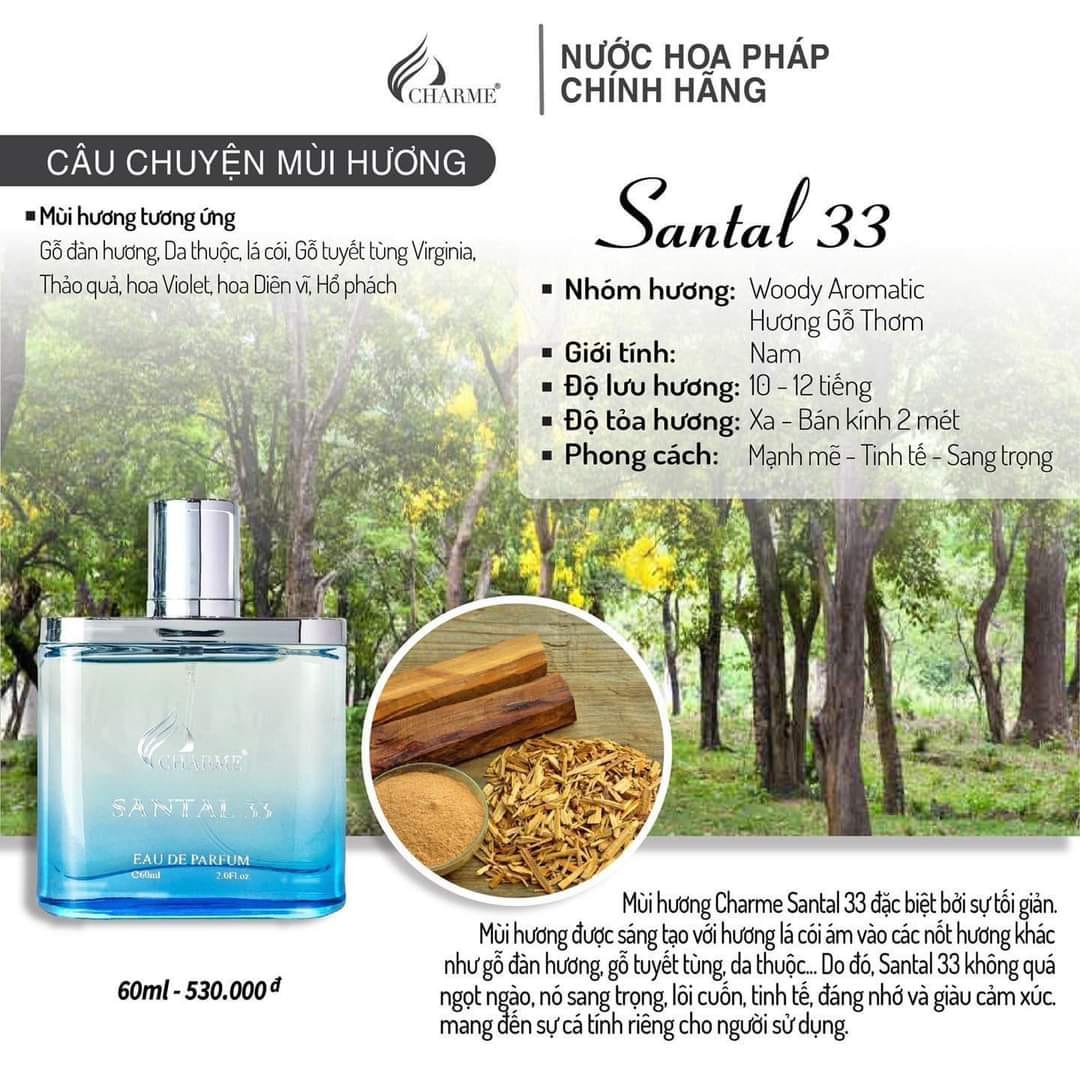 Charme Santal 33 Hương thơm tinh tế và đọc đáo cho riêng cá nhân