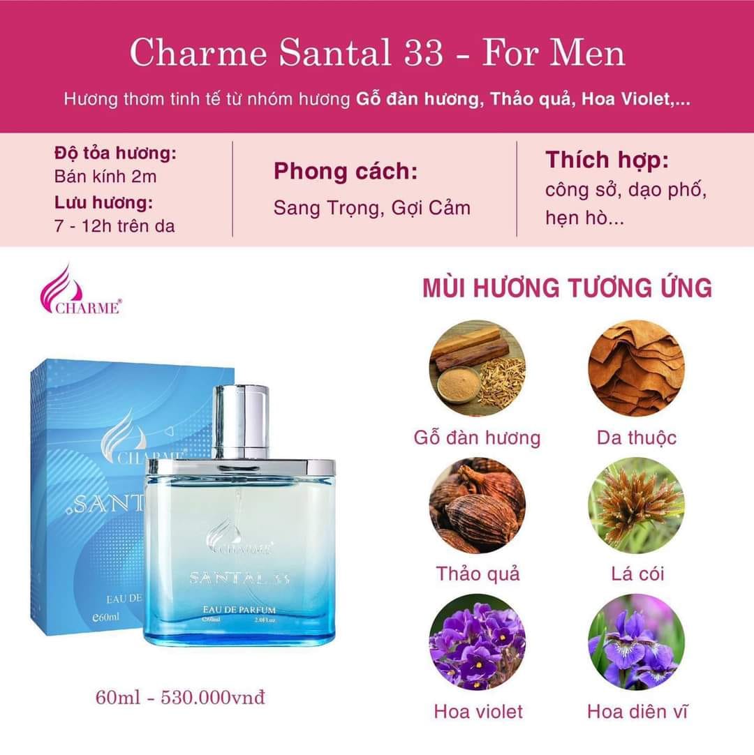 Charme Santal 33 Hương thơm tinh tế và đọc đáo cho riêng cá nhân Charme Santal 33 Hương thơm tinh tế và đọc đáo cho riêng cá nhân