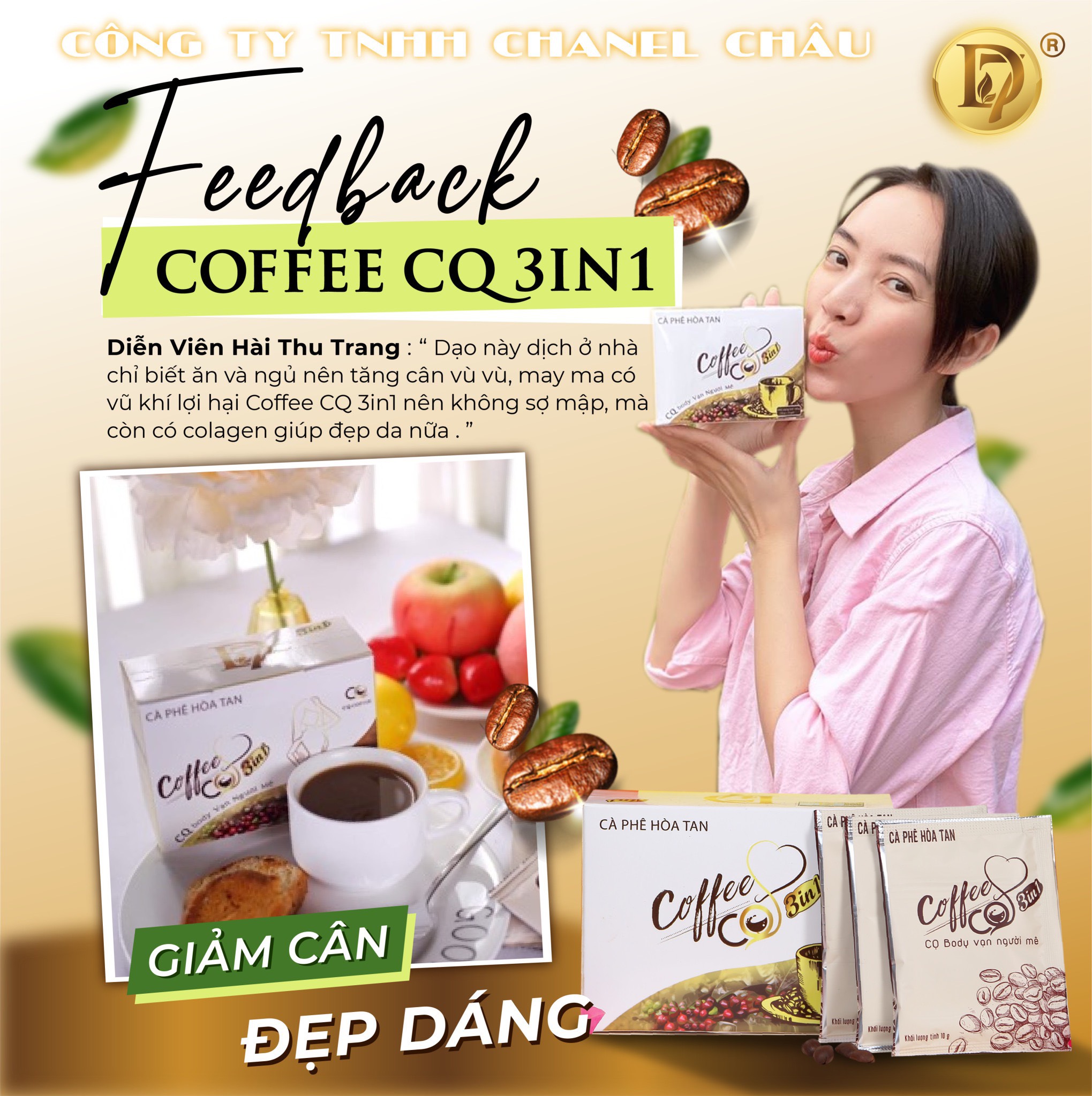 Cafe Hòa Tan Hỗ Trợ Giảm Cân Cq 3In1 Chanel Châu Cafe Hòa Tan Hỗ Trợ Giảm Cân Cq 3In1 Chanel Châu