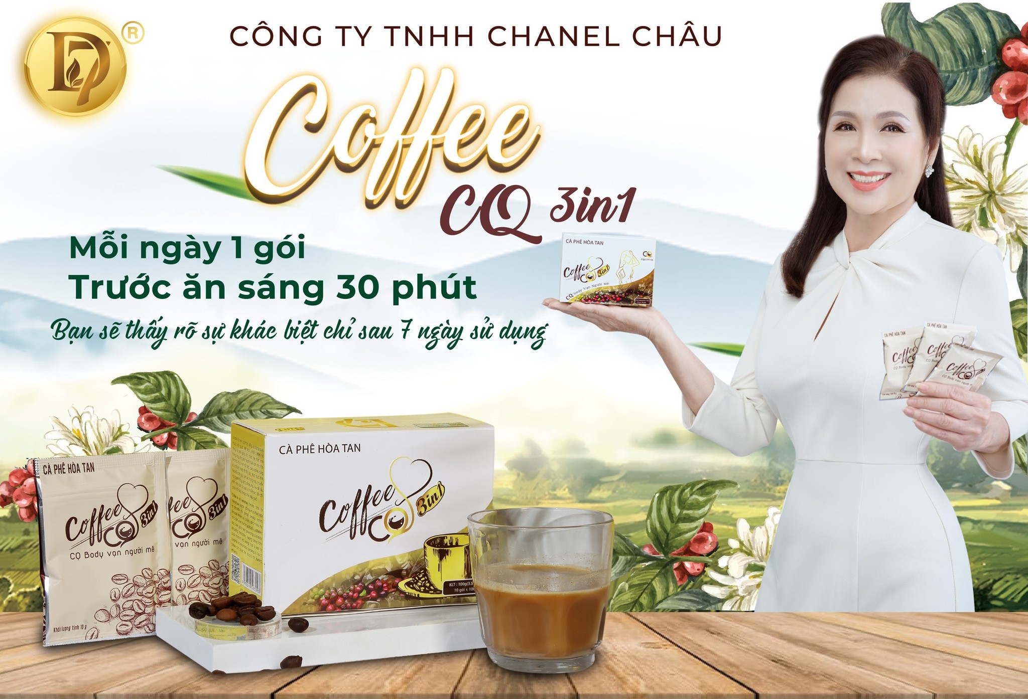 Cafe Hòa Tan Hỗ Trợ Giảm Cân Cq 3In1 Chanel Châu Cafe Hòa Tan Hỗ Trợ Giảm Cân Cq 3In1 Chanel Châu