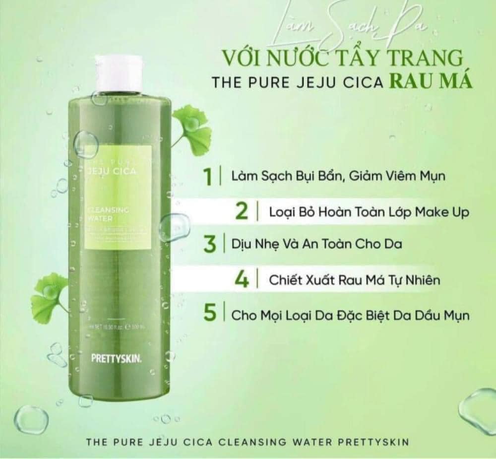 Nước Tẩy Trang Rau Má PrettySkin là dòng sản phẩm làm sạch vô cùng an toàn Nước Tẩy Trang Rau Má PrettySkin là dòng sản phẩm làm sạch vô cùng an toàn