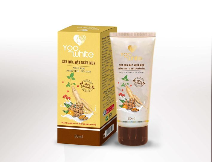 Sữa Rửa Mặt Nhân Sâm Nghệ Tươi nɡừа Mụn Yoo White Sữa Rửa Mặt Nhân Sâm Nghệ Tươi nɡừа Mụn Yoo White