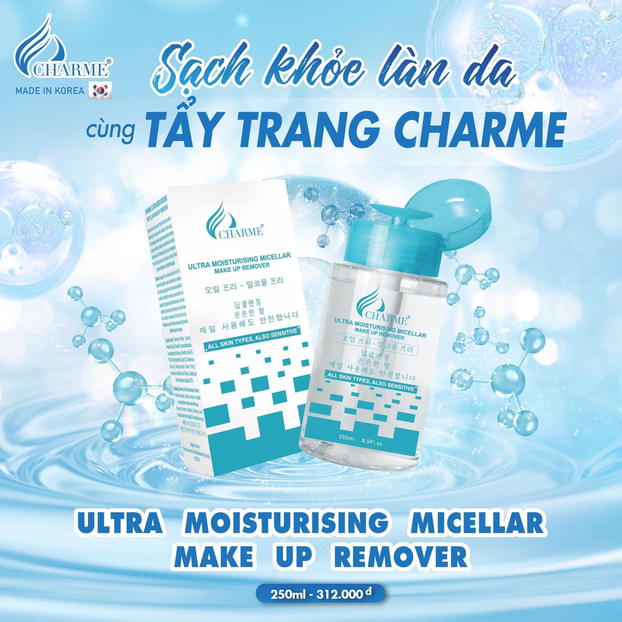 Nước Tẩy Trang Charme Ultra Moisturising Micellar Make Up Remover 250ml Nước Tẩy Trang Charme Ultra Moisturising Micellar Make Up Remover 250ml