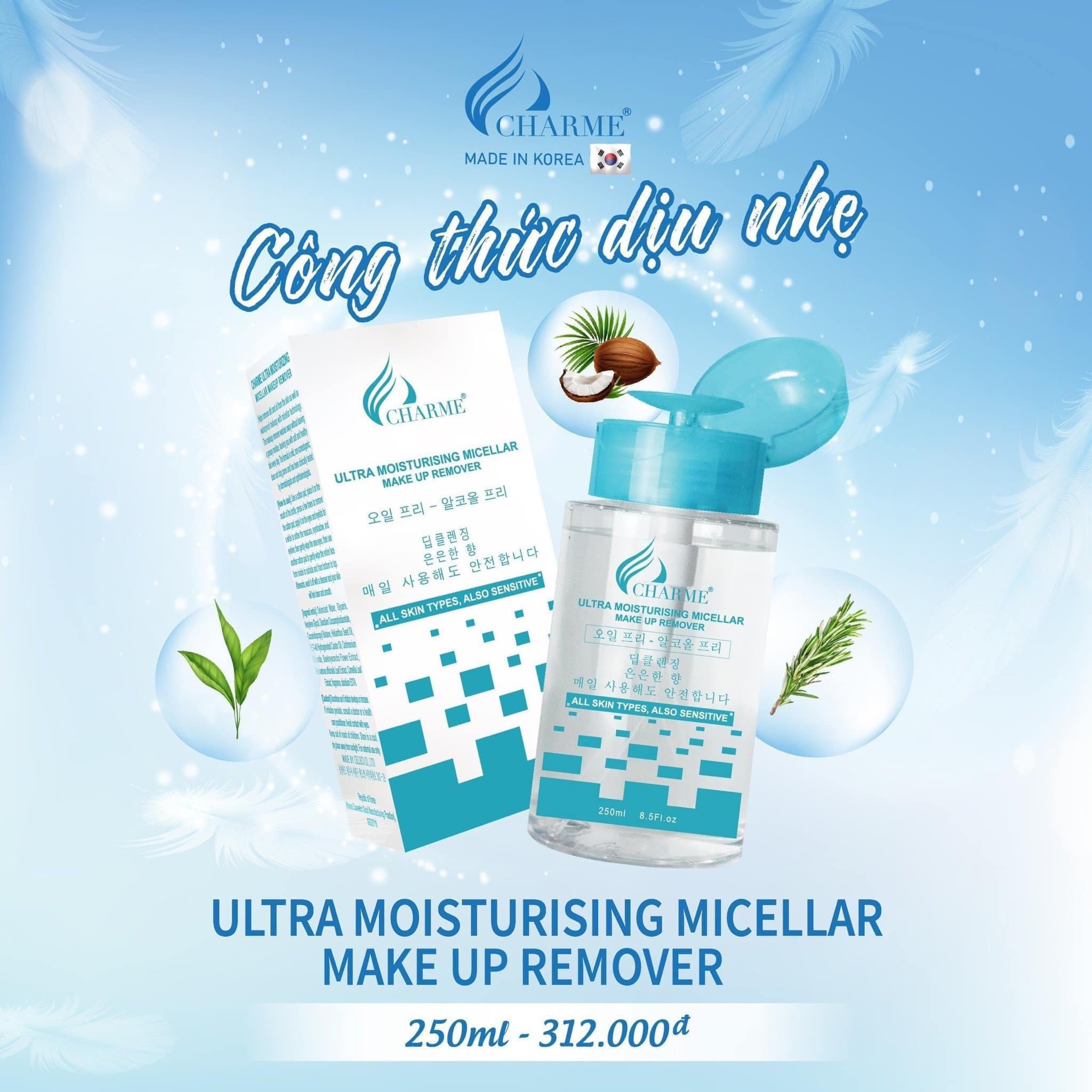 Nước Tẩy Trang Charme Ultra Moisturising Micellar Make Up Remover 250ml Nước Tẩy Trang Charme Ultra Moisturising Micellar Make Up Remover 250ml