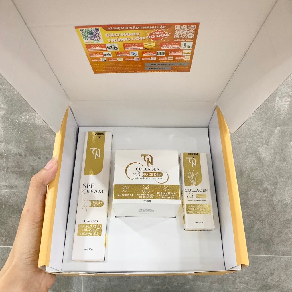 Combo Kem Face Đêm Collagen X3 TN Mỹ Phẩm Đông Anh Combo Kem Face Đêm Collagen X3 TN Mỹ Phẩm Đông Anh