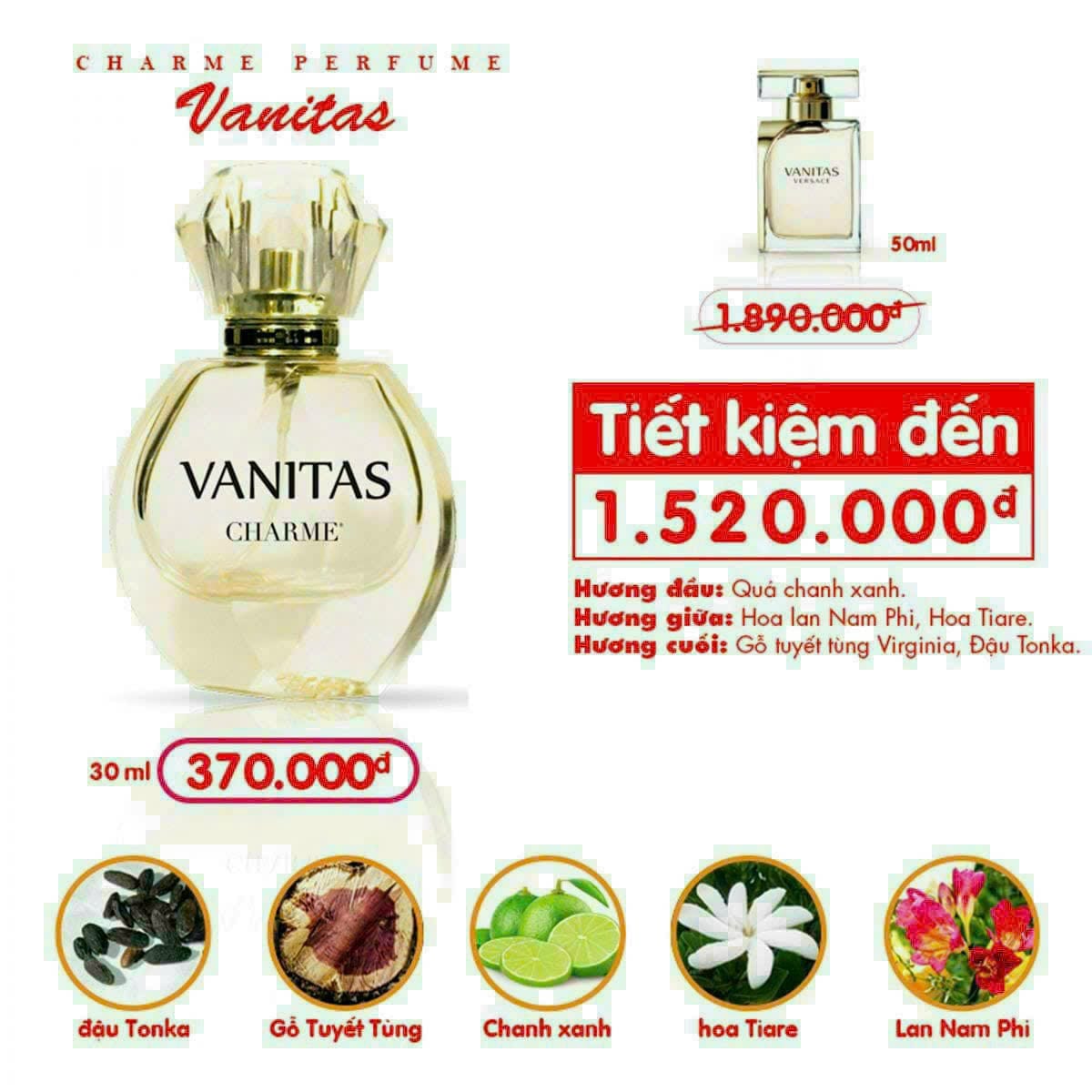 Nước hoa Charme Vanitas 30ml Dành cho các bạn nữ trẻ trung năng động Nước hoa Charme Vanitas 30ml Dành cho các bạn nữ trẻ trung năng động