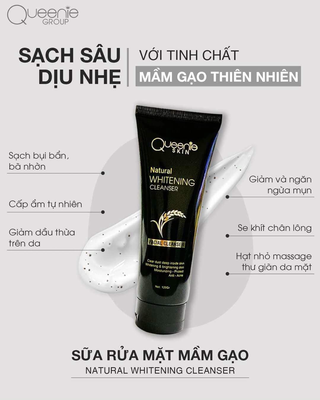 Sữa rửa mặt Mầm Gạo Queenie Skin Sữa rửa mặt Mầm Gạo Queenie Skin