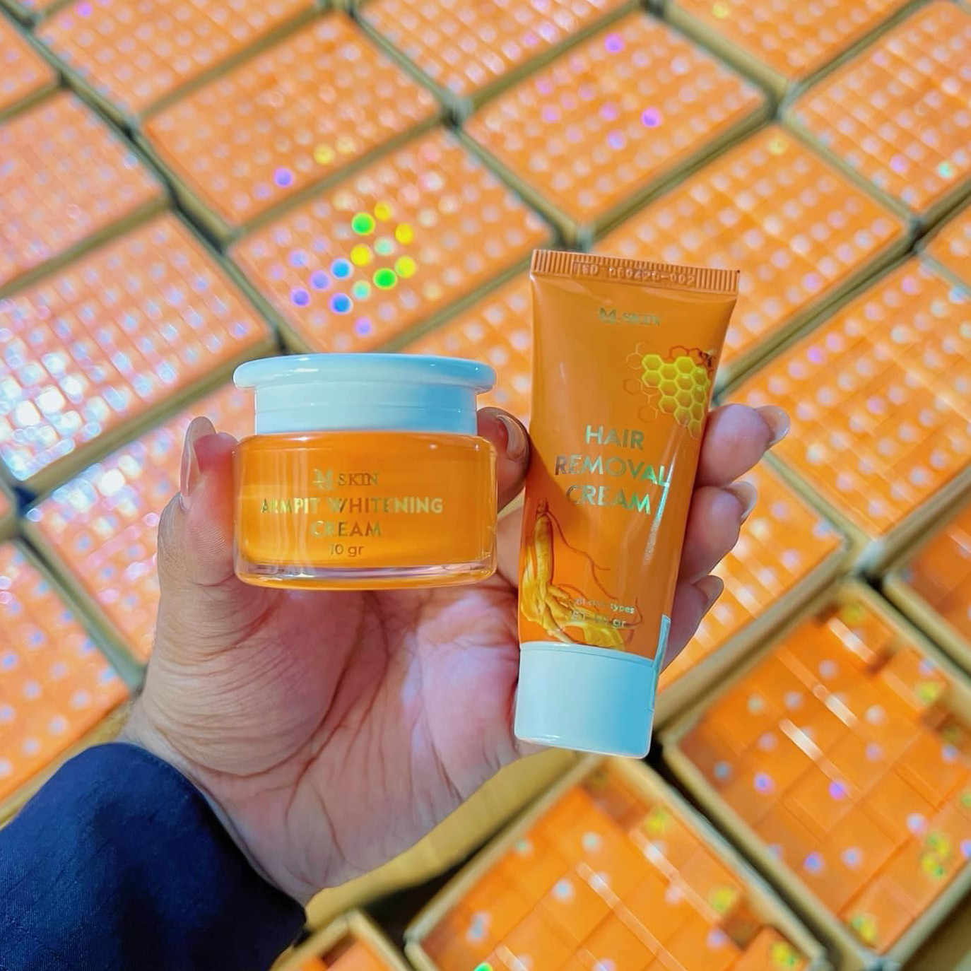 Combo Kem Tẩy Lông + Kem Thâm Nách MQ Skin Sâm Chanh Mật Combo Kem Tẩy Lông + Kem Thâm Nách MQ Skin Sâm Chanh Mật