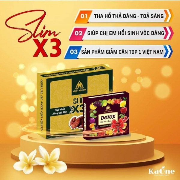 Giảm cân SlimX3 Đông y Mộc Linh dành cho cơ địa khó giảm Giảm cân SlimX3 Đông y Mộc Linh dành cho cơ địa khó giảm