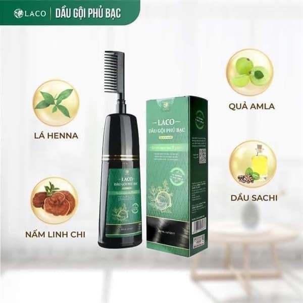 Dầu Gội Phủ Bạc Laco Màu Đen Nháy Sau Vài Phút