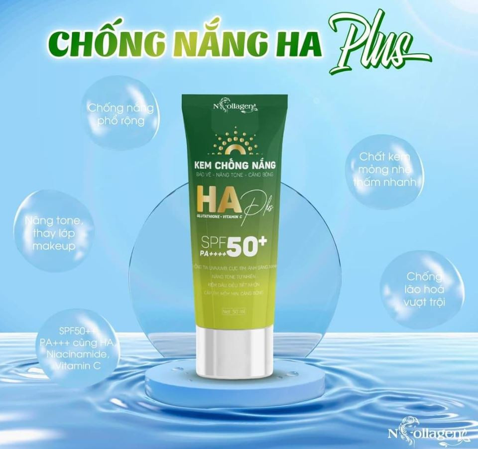 Kem Chống Nắng HA Plus N Collagen Nâng Tone Chính Hãng