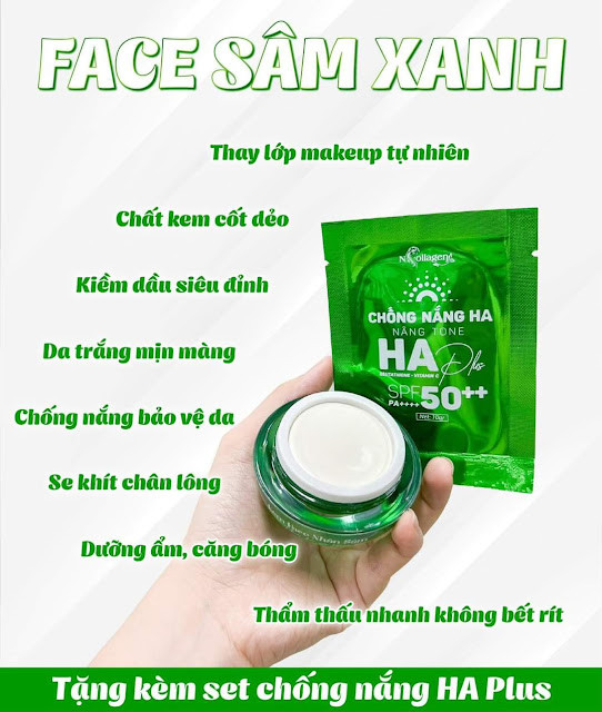 Kem Face Sâm Xanh N-Collagen phiên bản cải tiến( đặc biệt chuyên về da dầu) Kem Face Sâm Xanh N-Collagen phiên bản cải tiến( đặc biệt chuyên về da dầu)
