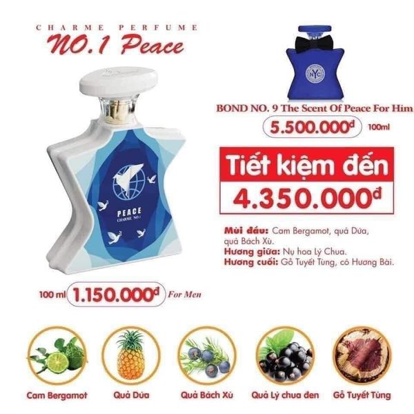 Nếu chọn một tình yêu yên bình hãy chọn Nước Hoa Nam Charme No.1 Peace 100ml Nếu chọn một tình yêu yên bình hãy chọn Nước Hoa Nam Charme No.1 Peace 100ml