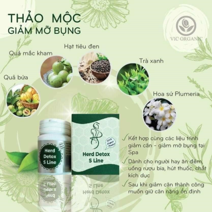 Viên Xơ Detox Cell Thảo Mộc Thiên Nhiên Herb Detox S Line VIC Viên Xơ Detox Cell Thảo Mộc Thiên Nhiên Herb Detox S Line VIC