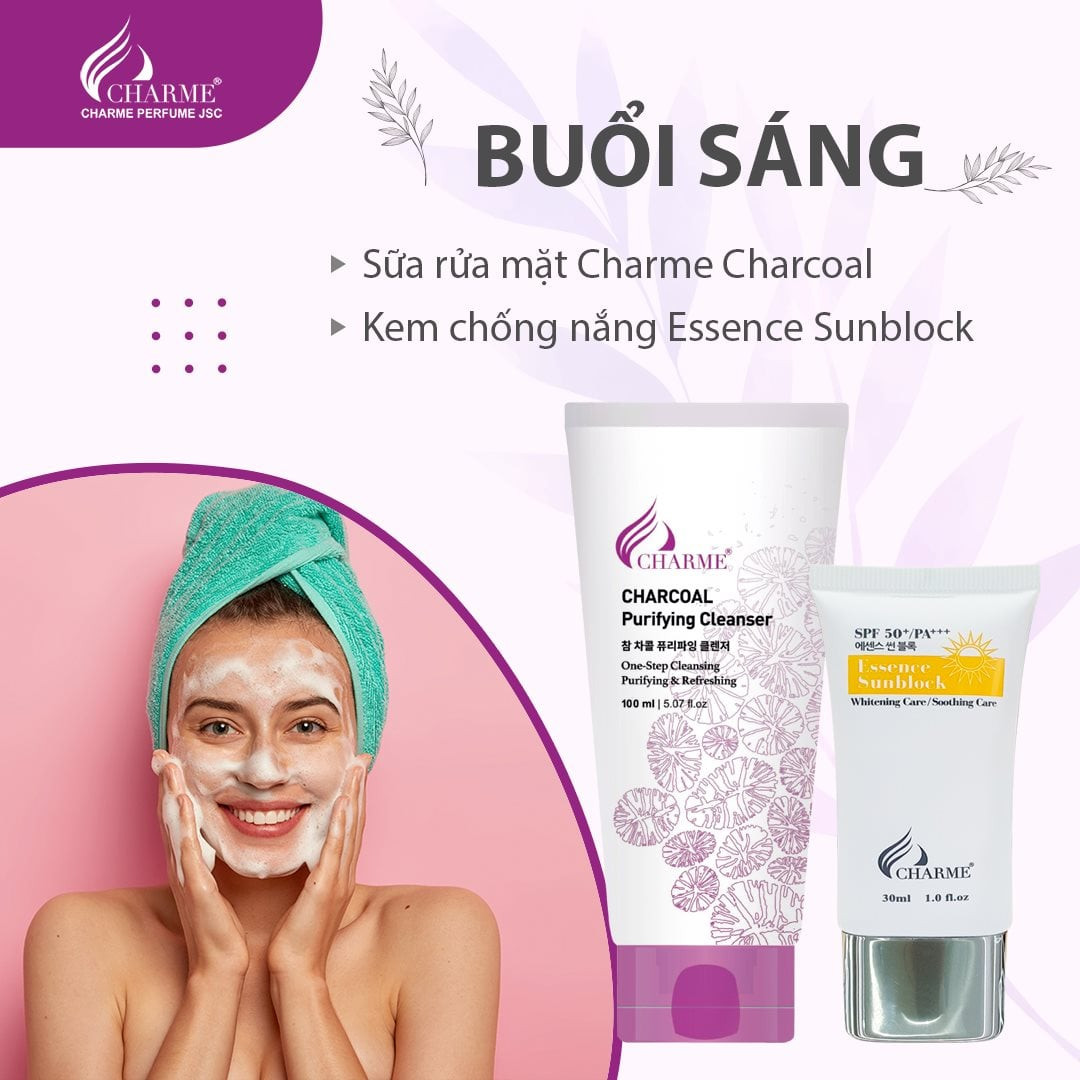 LỊCH BIỂU CÁC BƯỚC SKINCARE MỖI NGÀY CÙNG MỸ PHẨM CHARME COSMETIC BUỔI SÁNG LỊCH BIỂU CÁC BƯỚC SKINCARE MỖI NGÀY CÙNG MỸ PHẨM CHARME COSMETIC BUỔI SÁNG