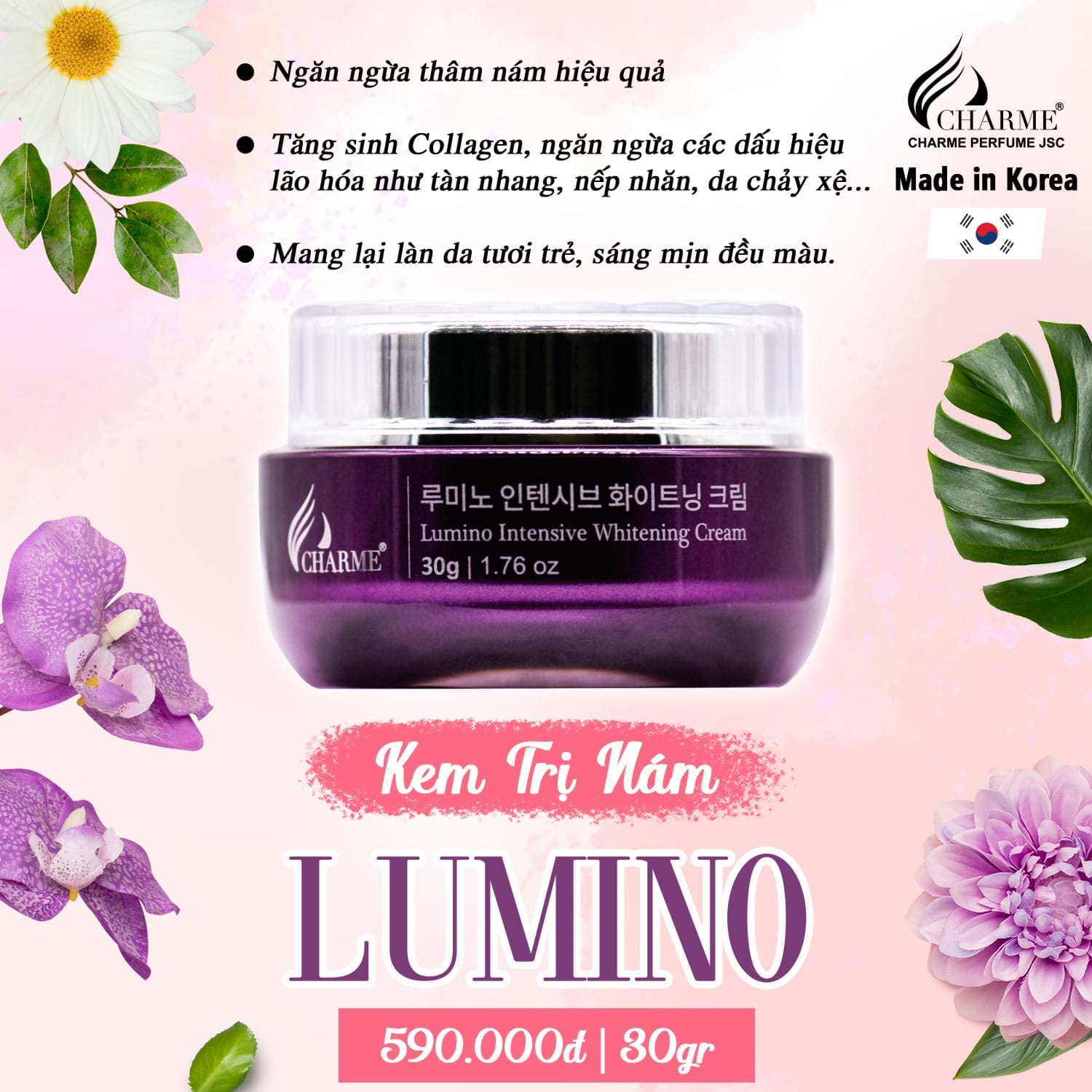 Kem Nám Hàn Quốc Charme Lumino Intensive Whitening Cream Kem Nám Hàn Quốc Charme Lumino Intensive Whitening Cream